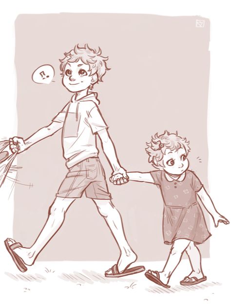 That's rough, buddy., mud-muffin: Haikyuu sibling bomb! ` u ´)/ hurhur Sibling Base, Sibling Pose Reference, Spidersona Reference, Sibling Art, Sisters Drawing, Toddler Drawing, Sibling Poses, Children Sketch, Sketch Poses