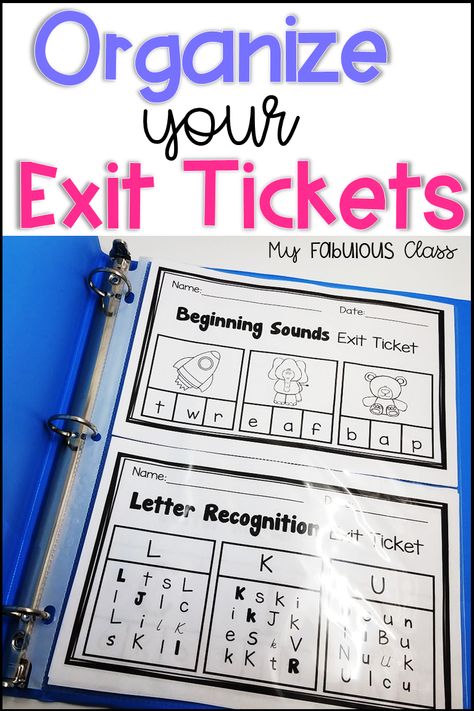 First Grade Exit Tickets, Exit Tickets Kindergarten, Kindergarten Exit Tickets, Literacy Assessment Preschool, Exit Ticket Preschool, 1st Grade Exit Tickets, Iready Kindergarten, Phonics Assessment Kindergarten, Kindergarten Rti Activities