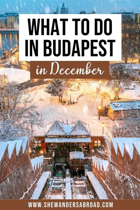 Planning to visit Budapest at Christmas? Here are the best things to do in Budapest in December that will get you into the holiday spirit in no time! | Budapest travel tips winter | Budapest travel guide winter | Budapest in winter | Things to do in Budapest in winter | Budapest winter aesthetic | Budapest winter travel | Budapest winter photography | Budapest winter photo ideas | Budapest Christmas aesthetic | Budapest Christmas markets | Budapest Christmas lights | Budapest Christmas photos Budapest Winter, What To Do In Budapest, Budapest Christmas Market, Prague Itinerary, Weekend In Prague, Budapest Christmas, Budapest Travel Guide, To Do In Budapest, Czech Republic Travel