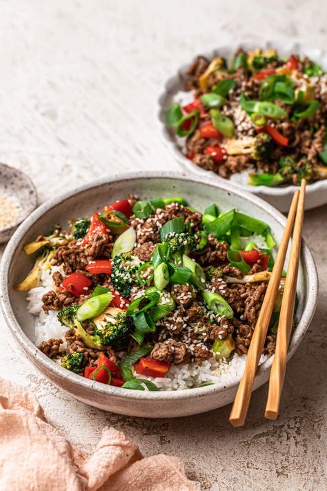 Quick & Easy Teriyaki Beef Bowls Healthy Teriyaki Beef Bowl, Beef Teriyaki Bowl, Teriyaki Beef Bowl, Beef Rice Bowl Recipe, Gluten Free Teriyaki, Gluten Free Teriyaki Sauce, Beef Bowl Recipe, Teriyaki Rice, Beef Teriyaki