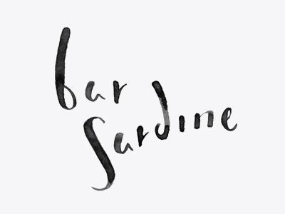 Bar Sardine by Jennifer Lucey-Brzoza Hand Writing Logo, Hand Painted Font, Painted Typography, Hand Painted Logo, Hand Lettering Logo, Handwritten Logo, Hand Drawn Type, Typography Love, Types Of Lettering