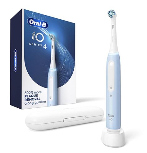 Oral-B iO Series 4 Electric Toothbrush with (1) Brush Head, Rechargeable, Icy Blue Power Toothbrush, Plaque Removal, Brush My Teeth, Manual Toothbrush, Tooth Brush, Safe Cleaning Products, Electric Toothbrush, Oral Hygiene, Teeth Cleaning