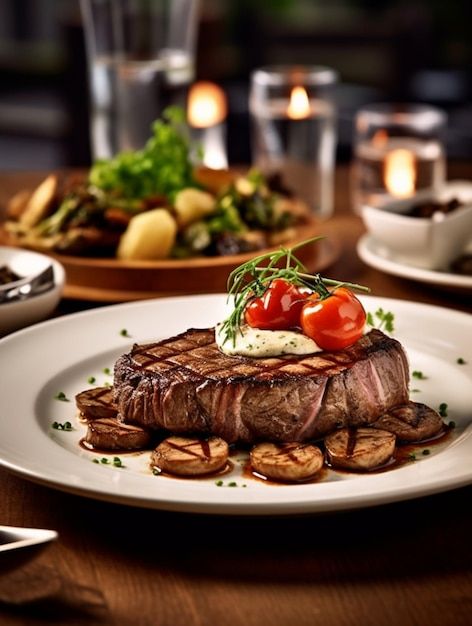 Bistro Food Photography, Luxury Restaurant Food Photography, Steak Photoshoot, Steakhouse Photography, Restaurant Food Pictures, Steak Photography, Meat Food Styling, Fine Dining Photography, Gastronomic Food