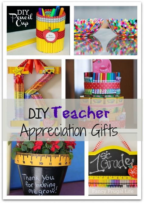 DIY Teacher Gifts - teacher appreciation day coming up soon! Diy Teacher Appreciation Gifts, Appreciation Gifts For Teachers, Teacher Appreciation Diy, Homemade Teacher Gifts, Teacher Appreciation Gifts Diy, Teacher Craft, Teachers Diy, Diy Teacher Gifts, School Teacher Gifts