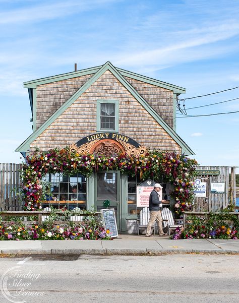 It isn't every day that your favorite coffee shop is turned into a fairytale display. I had to share these beautiful fall florals! #scituate #newengland #floralinspiration #fallinspiration Outside Of A Coffee Shop, House Turned Into Business, Lakeside Coffee Shop, New England Coffee Shop, Nantucket Coffee Shop, Beach Town Coffee Shop, Fairytale Coffee Shop, House Turned Into Coffee Shop, Cottage Coffee Shop