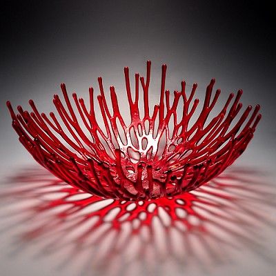 Fuded Glass Red Nest Glass Coral, Fused Glass Bowl, Contemporary Glass Art, Art Of Glass, Glas Art, Fused Glass Ideas, Glass Fusion, Colorful Life, Glass Work