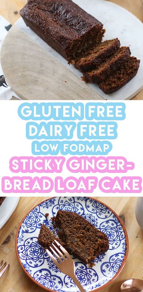 My gluten free sticky ginger loaf cake recipe is super easy to make at home. It's dairy free and low FODMAP too. Jamaican Ginger Cake, Pain Sans Gluten, Gluten Free Gingerbread, Loaf Cake Recipes, Ginger Cake, Low Fodmap Recipes, Fodmap Recipes, Loaf Cake, Gluten Free Cakes