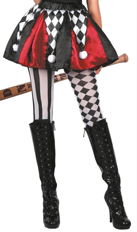 Jester Costume Diy, Circus Couple, Cute Clown Outfit, Jester Halloween Costume, Jester Halloween, Circus Halloween Costumes, Clown Costume Women, Harlequin Costume, Ringmaster Costume