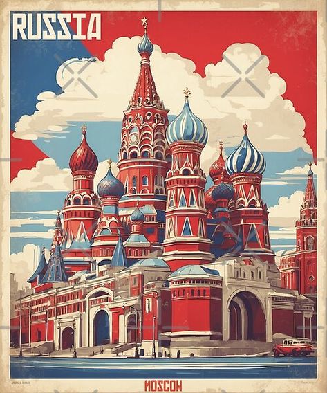 Russia Poster, Potential Wallpaper, Poster Tourism, Old Advertisements, Class 12, Advertising Poster, Moscow Russia, Vintage Travel Posters, Vintage Poster