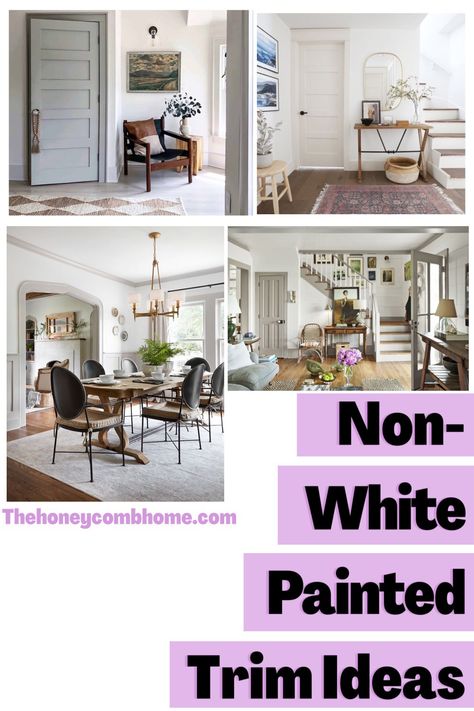 Painted Moldings And Trim Living Room, Colored Trim Ideas, Interior Trim Colors Other Than White, Painted Trim Darker Than Walls, White Walls Darker Trim, Darker Trim Lighter Walls, Contrast Trim Interior, Light Walls Darker Trim, Best Paint For Trim