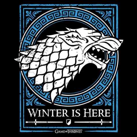 House Stark Emblem (Glow In The Dark) - Game Of Thrones Official T-shirt Game Of Thrones Tshirt Design, House Stark Wallpapers, Game Of Thrones Houses Symbols, House Stark Sigil, Latte Art Video, Stark Sigil, House Sigil, Viking Wallpaper, Game Of Thrones Merchandise