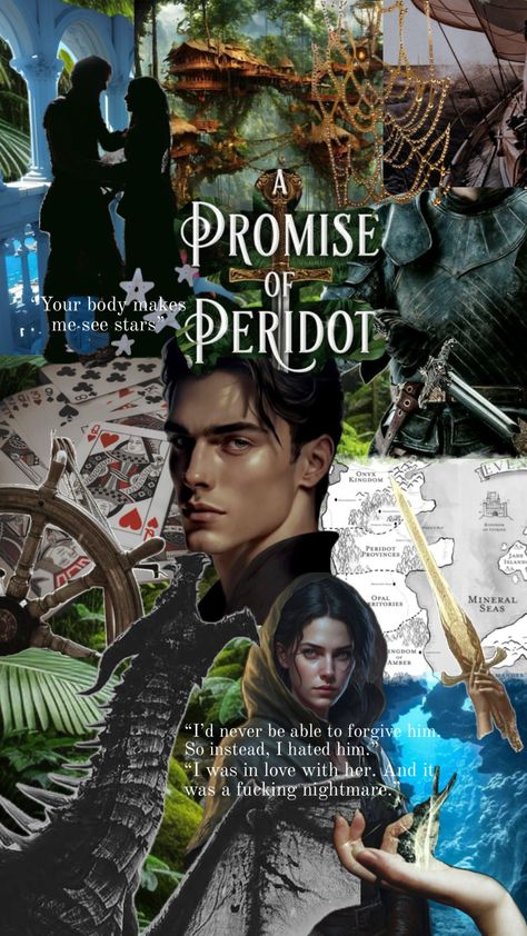 A PROMISE OF PERIDOT BY KATE GOLDEN AESTHETIC ⚓️🌴🐉♠️🏰⚔️✨ A Promise Of Peridot, A Dawn Of Onyx Aesthetic, Dawn Of Onyx Fanart, A Dawn Of Onyx Fanart, Peridot Aesthetic, Romantasy Books, Book Tbr, Golden Aesthetic, Book Collage