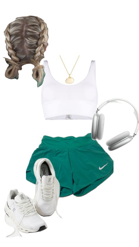 Preppy Aesthetic, Gym, Green, White