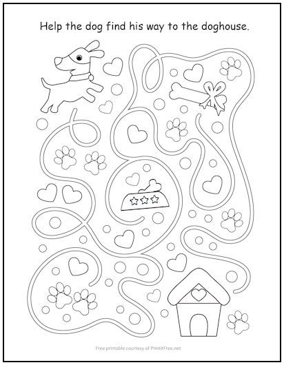 Help the dog find his way through the maze to the doghouse in this easy Dog and Doghouse Maze for kids. Our printable mazes are a great way for kids to learn problem-solving skills, and they’re tons of fun to boot! Free Printable Mazes For Kids, Free Printable Mazes, Puppy Themed Party, Mazes For Kids Printable, Maze For Kids, Dog Activity, Chinese New Year Activities, Maze Worksheet, Clifford The Big Red Dog