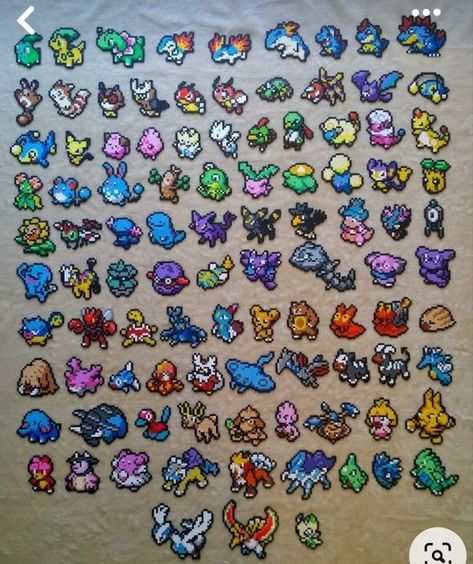 Perler Magnets, Latios Pokemon, Perler Bead Pokemon Patterns, Johto Region, Hama Beads Pokemon, Starter Pokemon, Pokemon Cross Stitch, Pokemon Bead, Hamma Beads Ideas