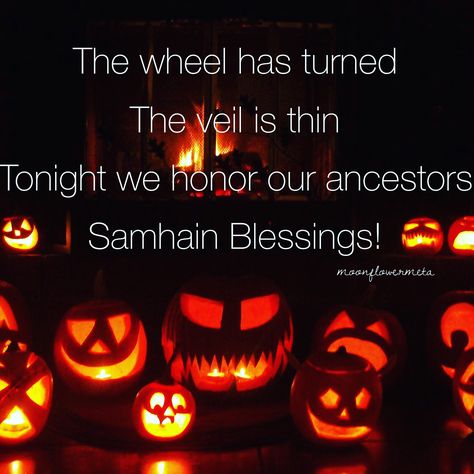 Happy Samhain Witches, Happy Samhain Quotes, Samhain Eve, Pagan Seasons, Samhain Affirmations, Samhain Crafts, Samhain Blessings, How To Pronounce Samhain, Happy Samhain