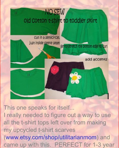 Upcycle T-shirt ideas Old Tshirt, Toddler Ideas, Idle Hands, Cycling Clothes, Toddler Skirt, Upcycle Tshirt, Upcycled Clothes, Skirt Tutorial, Diy Toddler