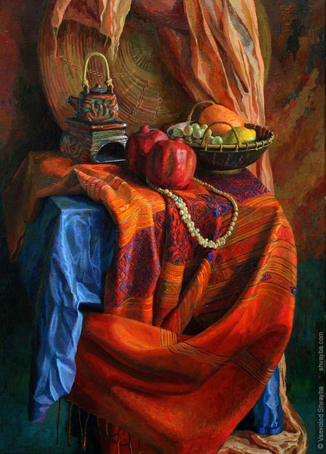 Still life with indian draper by shvayba.deviantart.com on @deviantART Drapery Drawing, Still Life Artists, Hyper Realistic Paintings, Russian Painting, Photography Themes, Soyut Sanat Tabloları, Decoupage Vintage, Oil Painting Portrait, Big Art