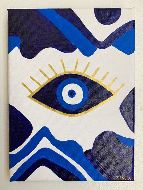 What To Draw On A Canvas, Evil Eye Drawing, Evil Eye Painting, Wallpaper Colourful, Art Galleries Design, Friend Painting, Color Drawing Art, Art Painting Tools, Diy Abstract Canvas Art