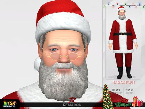 Created by @ReMaron ! Sims 4 Seasons, Santa Claus Outfit, Sims 4 Sims, 4 Characters, Santa Costume, Santa Outfit, Sims 4 Characters, Santa Claus Hat, Sims 4 Toddler