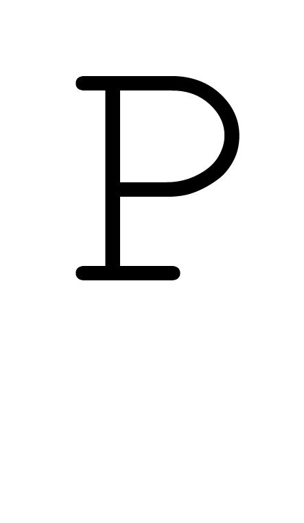 Letter P, Black And White