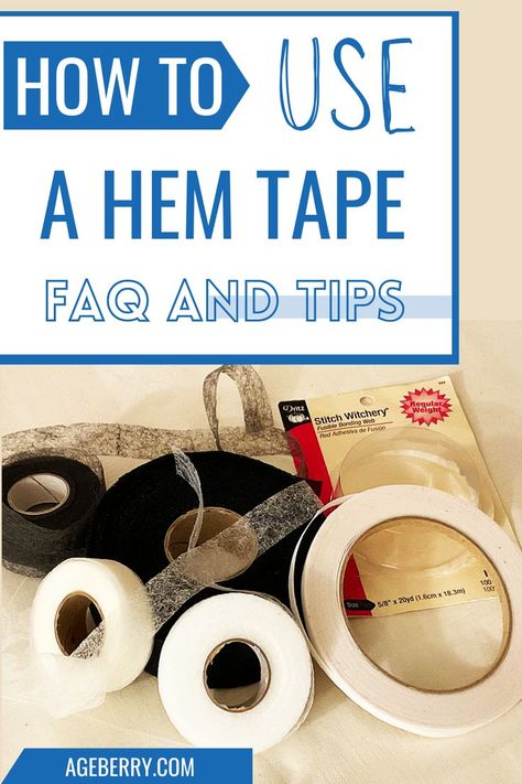 learn how to use a hemming tape for DIY clothes Hem Tape Curtains, Iron On Hem Tape Tutorials, No Sew Hem Curtains, Best Way To Hem Pants, Fabric Tape Uses, Hem Tape How To Use, Temporary Hem Pants, Hemming Hacks, Hemming Dress Pants