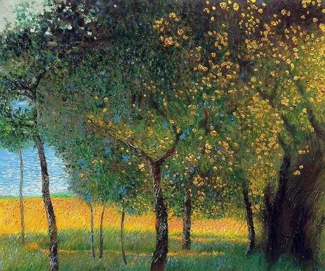 A Painting A Day on Instagram: “Gustav Klimt, Fruit Trees, 1901 #gustav #klimt #gustavklimt #fruit #tree #trees #fruittrees #austria #austrian #austrianpainter…” Art Klimt, Gustav Klimt Art, Klimt Paintings, Klimt Art, Vienna Secession, Art Nouveau Poster, Academic Art, Albrecht Durer, Architecture Painting