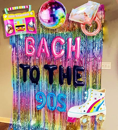 Party Outfit Themes, 90s Pool Party, Bach Party Outfit, 90s Backdrop, 90s Theme Party Decorations, Bach Party Decorations, 90s Bachelorette, Outfit Themes, 90s Party Decorations