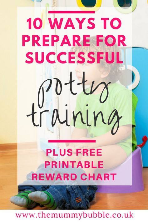 10 ways to prepare for successful potty training with your toddler. Tips and recommendations for what you need to buy to get ready How To Potty Train, Potty Training Girls, Potty Training Boys, Starting Potty Training, Toddler Potty Training, Printable Reward Charts, Potty Train, Potty Training Tips, Parenting Toddlers