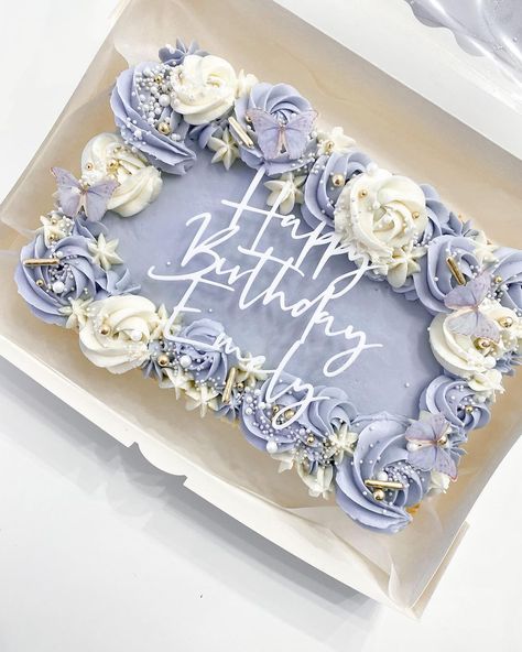 Happy Birthday to one of the owners of Wondrous Treats… | Instagram Flat Birthday Cake, Flat Cake Designs Birthday, Flat Cakes Designs, Rectangle Cake Birthday, Flat Cake Designs, Cake Designs Square, Cake Squares Decoration, Tart Cake Birthday, Flat Cake