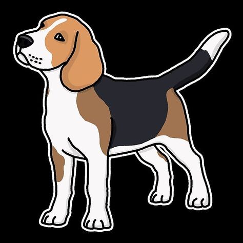 Beagle, Hund, Zeichnung Simple Beagle Drawing, Easy Beagle Dog Drawing, Beagle Drawing Easy, Beagle Drawing, Beagle Art, Wood Burning Crafts, Beagle Dog, Dog Stickers, Art Drawings Sketches Simple