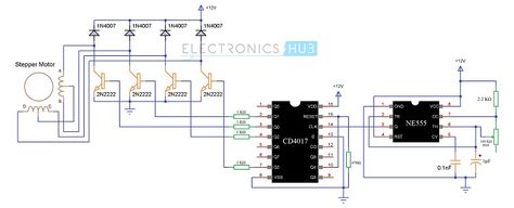 Circuit Diagram of Stepper Motor Driver Series Circuit, Simple Electronics, Electronic Workbench, Electronic Schematics, Electronic Circuit Projects, Electronics Components, Circuit Projects, Circuit Design, Circuit Diagram