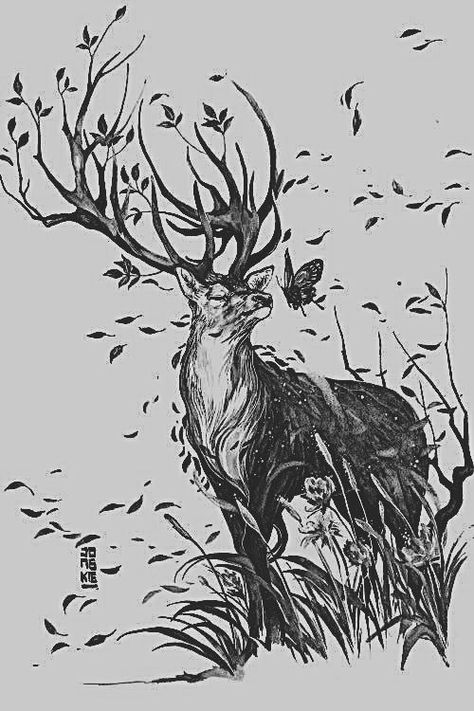 Caribou Tattoo, Caribou Drawing, Antlers Drawing, Elk Drawing, Deer Tattoo Designs, Deer Sketch, Vintage Flower Tattoo, Wrist Tattoo Ideas, Western Artwork