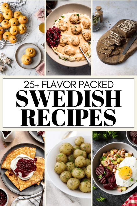 Step into the cozy kitchens of Sweden and explore the heartwarming flavors of traditional Swedish cuisine. Known for its comforting and hearty dishes, Swedish cooking beautifully combines simplicity with rich, satisfying flavors. From iconic meatballs and creamy gravlax to sweet, aromatic cinnamon buns, bring a touch of Scandinavian charm to your table with these 25+ Swedish Recipes! Swedish Soup Recipes, Swedish Foods Recipes, Easy Swedish Recipes, Authentic Swedish Recipes, Swedish Food Recipes Authentic, Swedish Holiday Recipes, Scandinavian Food Recipes, Swedish Dessert Recipes, Scandinavian Meals