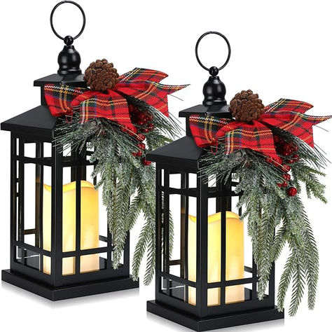 2 Pcs Christmas Decorative Lanterns Black Metal Christmas Party Hanging Candle Lantern Vintage Flameless Decorative Lanterns with LED Lights for Indoor Outdoor Christmas Home Table Porch Party Decor Fish Hunter, Metal Candle Lanterns, Hanging Candle Lanterns, Porch Parties, Christmas Dining Table Decor, Vintage Christmas Lights, Hanging Candle, Christmas Dining Table, Lantern Candle Decor