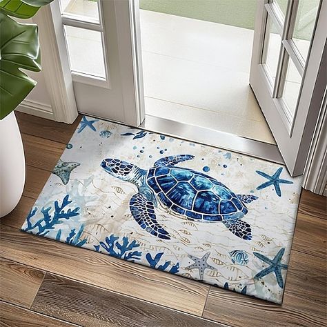 Beach Door Mat, Sea Turtle Home Decor, Shark Rug, Hawaiian Kitchen, Sea Turtle Bathroom, Hotel Bedding Sets, Duvet Covers Cheap, Flower Carpet, Pergola Curtains