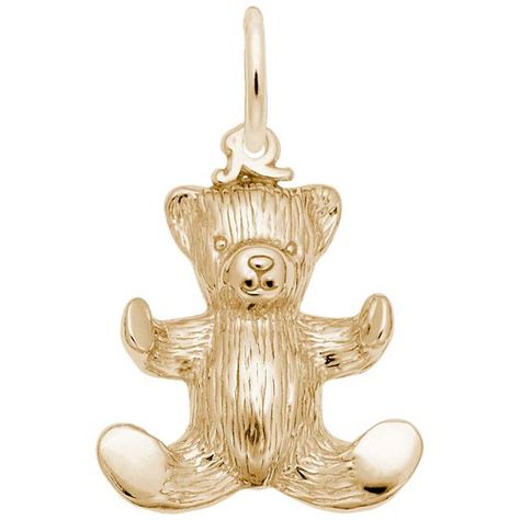 14K Gold Teddy Bear Charm by Rembrandt Charms Gold Teddy Bear, Bear Jewelry, Small Teddy Bears, Silver Wrapping Paper, Baby Teddy Bear, Baby Teddy, Stuffed Bear, Cute Teddy Bear, Sterling Silver Charms