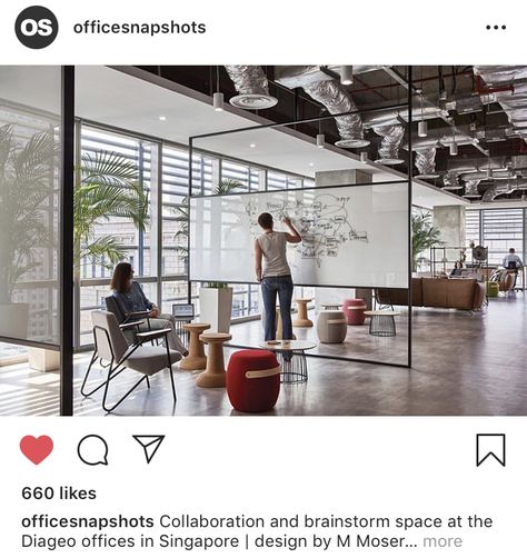 Open Concept Office Space Layout, Loft Office Ideas Upstairs Open, Open Concept Office Design, Commercial Office Storage, Open Workspace Office, Open Plan Office Design, Industrial Co Working Space, Open Office Collaboration Space, Workspace Partition Design