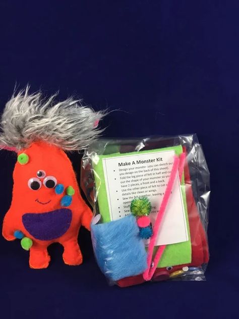 Make A Monster Kit, Autumn Sweets, Inside Activities, Make Your Own Monster, Halloween Craft Kits, Felt Monster, Softie Pattern, Preschool Gifts, Preschool Arts And Crafts