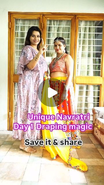 Sananda'z Makeover on Instagram: "🎉 Day 1: Navratri Dupatta Drape Magic! ✨

Kick off the festive season with effortless elegance! 💃 Here’s a simple yet stunning dupatta drape that will elevate your Navratri outfit to the next level. 🌟 Whether you’re dancing the night away at Garba or glowing at a family gathering, this drape will add that perfect touch of grace and tradition. 😍

👗 Tip of the Day: Pair a vibrant dupatta with a contrasting outfit and drape it diagonally for a slimming effect. Add some statement jewelry and you’re ready to shine! 💫

Save this post to try the look and tag us in your Day 1 Navratri outfits! 🔖 #DupattaDraping #NavratriStyle #sanandazmakeover #viral #FestiveFashion #reels #reelitfeelit #instagram #GarbaReady #navratriday1" Day 1 Navratri, Navratri Dupatta, 1 Navratri, Navratri Outfits, Dupatta Draping, Tip Of The Day, Effortless Elegance, Family Gathering, Festive Season