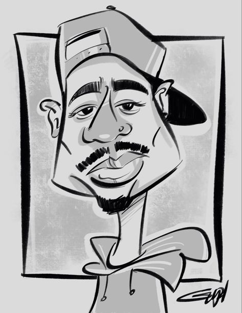 Tupac Caricature Tupac Drawing Cartoon, Tupac Art Drawings, Easy Caricature Drawing, Caricature Drawing Easy, Tupac Drawing Sketches, Tupac Drawing Easy, Caricature Drawing Celebrities, Tupac Cartoon, Tupac Shakur Drawing