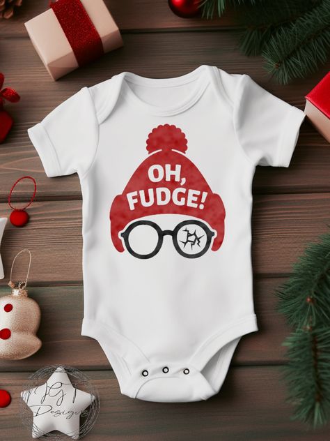 Christmas Onsies Baby, Christmas Onsies, Christmas Onesies, Oh Fudge, Christmas Onesie, Cricut Christmas, Christmas Clothes, Christmas Vintage, Long Sleeve Onesie