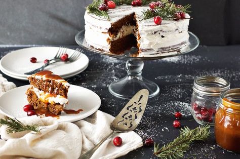 Ina Garten Dessert Recipes | POPSUGAR Food Photo 2 Christmas Fairytale, Showstopper Dessert, Salted Carmel, Christmas Eats, Orange Buttercream, Festive Desserts, Xmas Cake, Caramel Topping, Gingerbread Cake