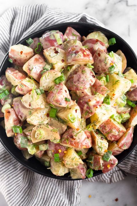 Healthier Potato Salad, Potato Salad Loaded, Meal Prep Paleo, Homemade Honey Mustard Dressing, Mustard Potato Salad, Red Potato Salad Recipe, Making Potato Salad, Savory Appetizers, Potato Salad Mustard