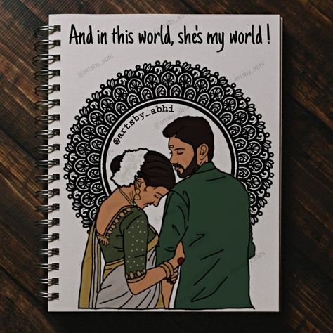 Couple Diary Ideas Creative, Couple Drawing Ideas Easy, Asthetic Sketches Pencil, Couple Mandala Art Easy, Birthday Mandala Art, Couple Doodle Art, Mandala Couple Drawing, Couple Drawing Sketches, Sketches Of Couples