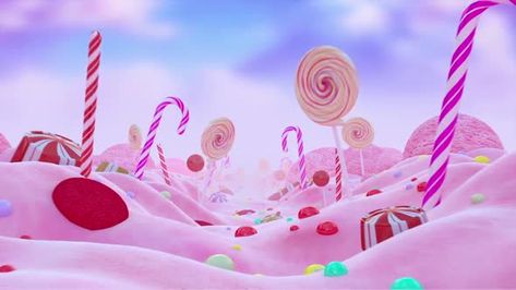 Candy Land Loop Background 2K Cakes Ice Cream, Loop Background, Candy Background, Princess Games, Cake Drawing, Magic Land, Candy Theme, Coloring Book For Adults, Chroma Key