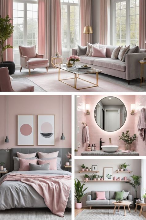 Discover the perfect balance of elegance and warmth with a grey and pink paint scheme. From subtle hues to bold accents, see how this color combo can elevate any room in your home. Greyish Pink Paint, Pink Paint Palette, Pink Paint, Home Inspiration, Paint Palette, Paint Schemes, Color Combo, Remodel Ideas, Color Combos