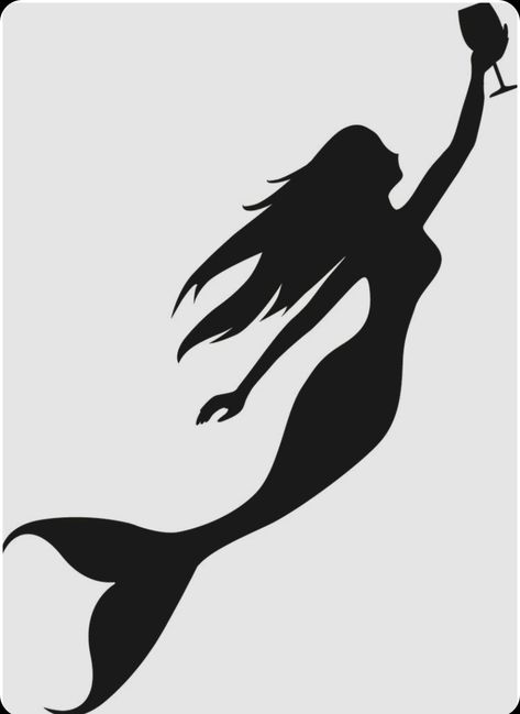 Mermaid Drinking, Easy Mermaid Drawing, Mermaid Tail Tattoo, Mermaid Outline, Boating Lifestyle, Wine Tattoo, Mermaid Drink, Mermaid Png, Family Sketch