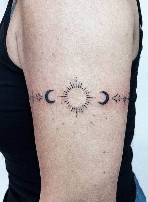 37 Stunning Armband Tattoos For Women - Our Mindful Life Forearm Mandala Tattoo, New Beginning Tattoo, Our Mindful Life, Armband Tattoos, Drawing Styles, Witch Tattoo, Moon Tattoo Designs, Sun Tattoos, Cute Little Tattoos