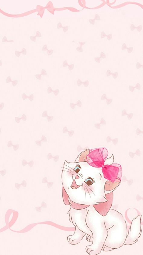 *MARIE ~ The Aristocats, 1970 Wallpaper Gatos, Disney Mignon, Marie Cat, Disney Cats, The Aristocats, Marie Aristocats, Disney Background, Fotografi Vintage, Disney Phone Wallpaper